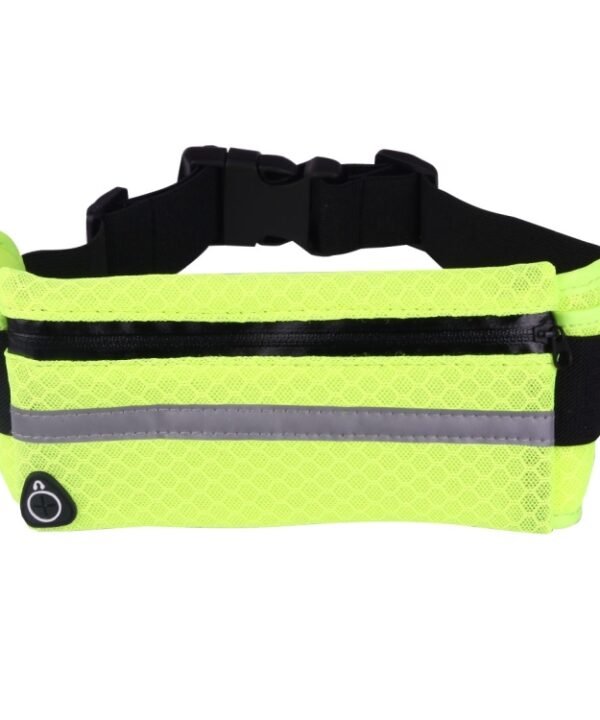 Multifunctional Outdoor Sports Mesh Breathable Fabric Waist Bag with Night Reflective Strip & Earphone Hole for iPhone, Samsung, Sony and other Phones (for Less Than 6 inch)