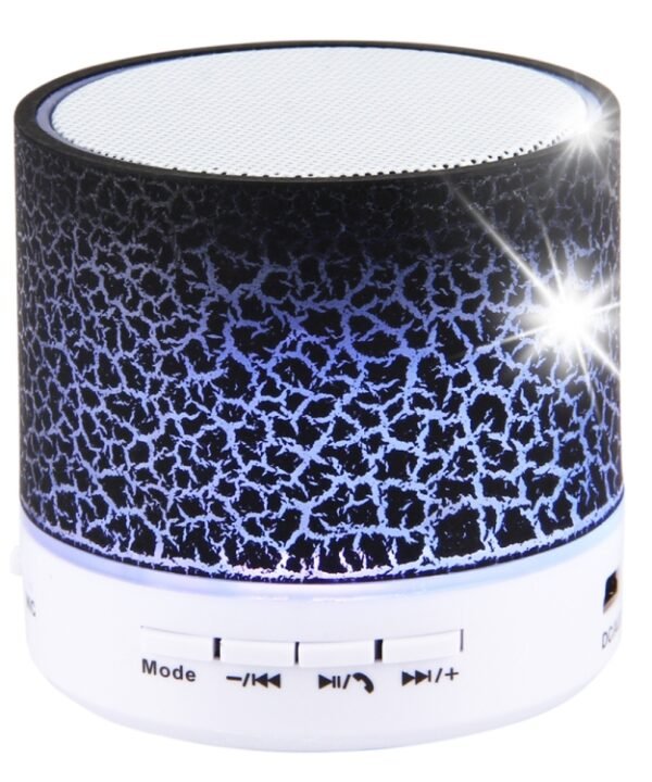 A9 Mini Portable Glare Crack Bluetooth Stereo Speaker with LED Light, Built-in MIC, Support Hands-free Calls & TF Card