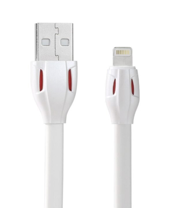 REMAX RC-035i Laser Series 1m 2.1A 8 Pin to USB Data Sync Charger Cable with LED Indicator, White, Gold