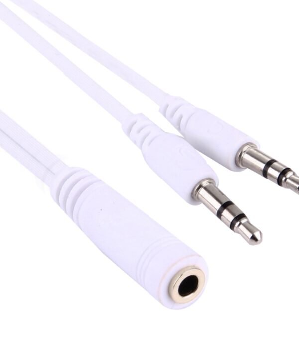 1M Hi-Fi AUX Audio Cable 3.5mm Dual Male to Female Plug Jack Stereo Audio Wire for iPhone, iPad, Samsung, MP3, MP4, Sound Card, TV, Radio-recorder, Car Bluetooth Speacker, Computer, etc(White)