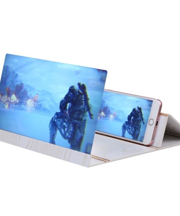 12.0 inch Universal Foldable Portable Wood + Organic Glass Eyeshield 3D Video Mobile Phone Screen Magnifier Bracket Enlarge with Holder for All Smartphones, Size: 260*190*8mm