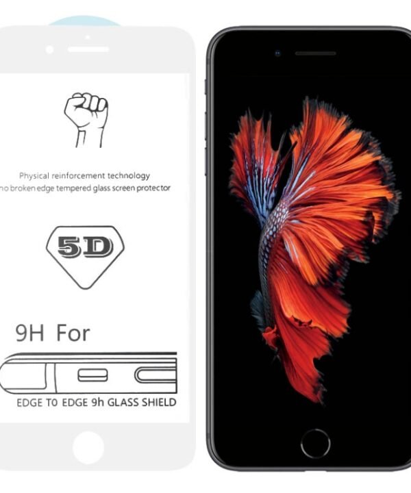 9H 5D White Full Glue Full Screen Tempered Glass Film for iPhone 6 / 6s