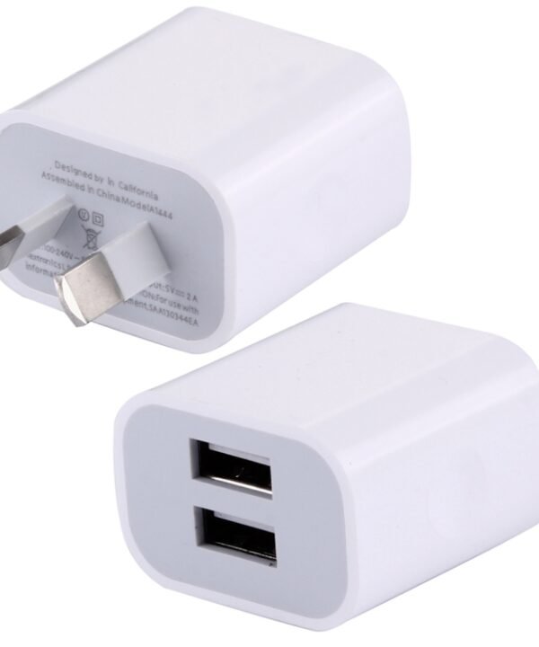 5V 2A High Compatibility 2 USB Ports Charger, AU Plug(White)