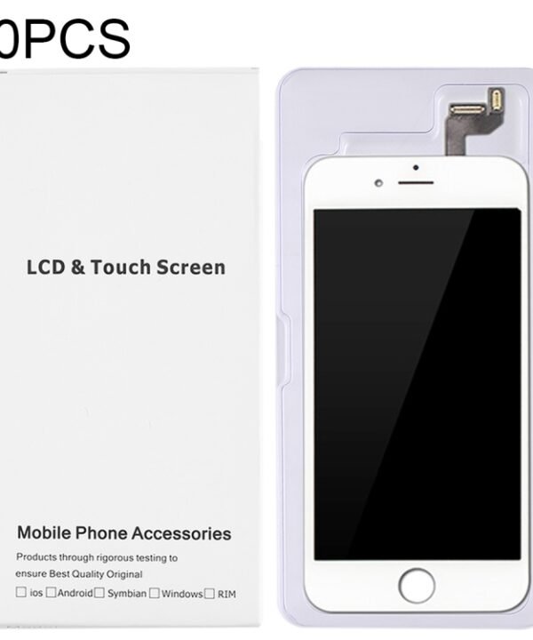 50 PCS Cardboard Packaging White Box for iPhone 6s Plus & 6 Plus LCD Screen