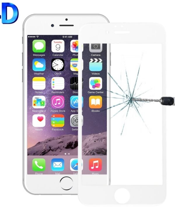 For iPhone 6 Plus & 6s Plus 0.26mm 9H Surface Hardness 4D Curverd Arc Explosion-proof HD Silk-screen Tempered Glass Full Screen Film