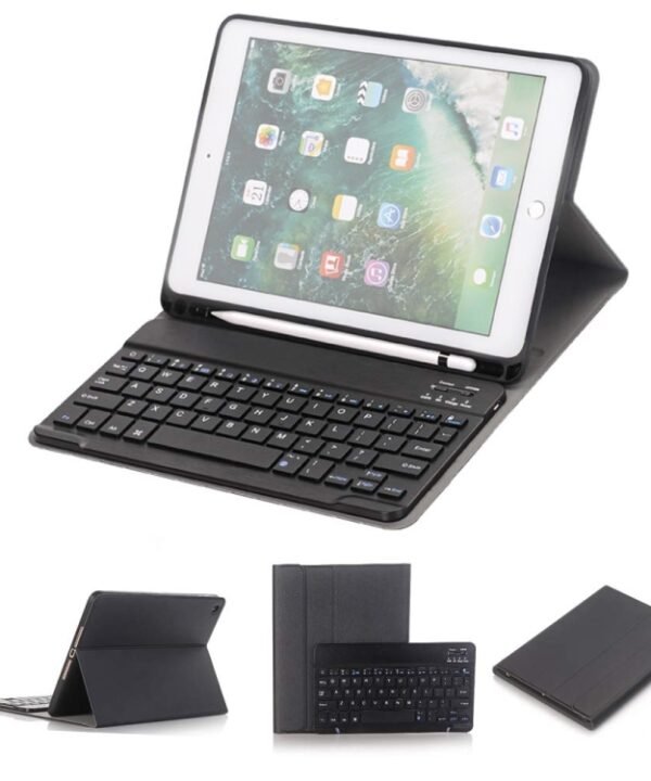 Detachable Bluetooth Keyboard + Horizontal Flip Leather Tablet Case with Holder & Pencil Holder for iPad Pro 9.7 inch, iPad Air, iPad Air 2, iPad 9.7 inch (2017), iPad 9.7 inch (2018), A07B Black, A07B Gold, A07B Blue, A07B Rose Gold
