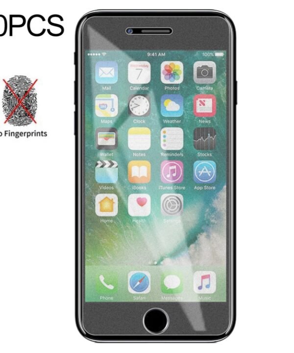 50 PCS Non-Full Matte Frosted Tempered Glass Film for iPhone SE 2020 / 8 / 7