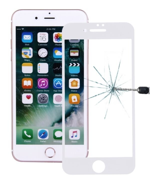 For iPhone 7 Silk Printing Screen Protector 0.26mm 9H Surface Hardness 2.5D Explosion-proof Tempered Glass Screen Film