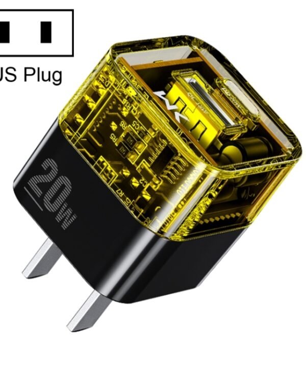 WK WP-U149 20W USB+USB-C/Type-C Dual Port Transparent Charger, Specifications: US Plug