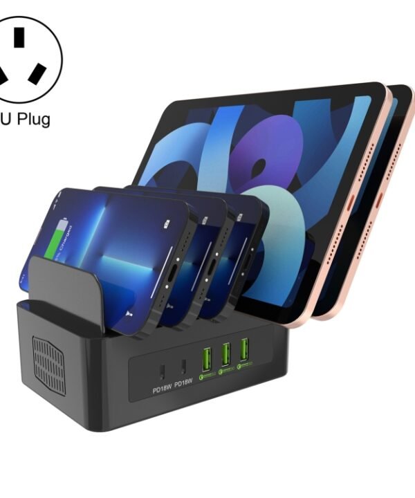 YFY-A54 100W USB + Type-C 5-Ports Smart Charging Station with Phone & Tablet Stand, US Plug, YFY-A54