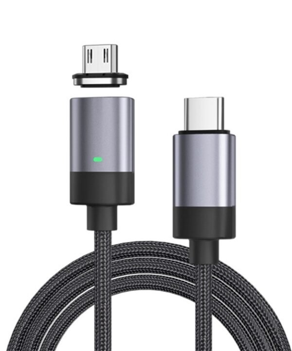15W USB-C / Type-C to Micro USB Fast Charging Magnetic Data Cable, Style: 1m Cable + Magnetic Head
