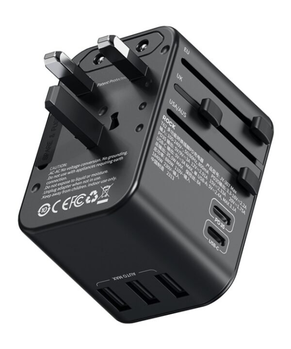 ROCK T62 35.5W Global Travel Multifunctional Plug PD Charger Power Adapter, T62