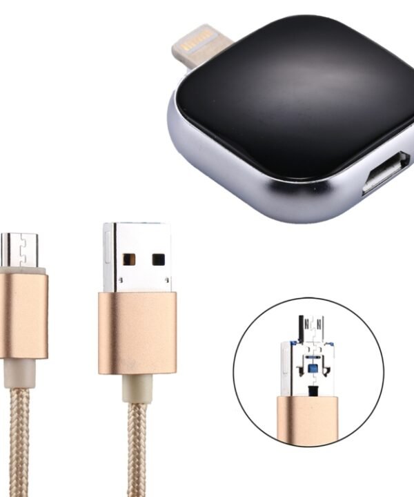 RQW-18S 8 Pin 32GB Multi-functional Flash Disk Drive with USB / Micro USB to Micro USB Cable(Black)