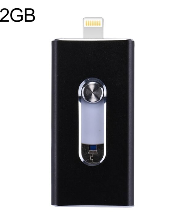 RQW-02 3 in 1 USB 2.0 & 8 Pin & Micro USB 32GB Flash Drive(Black)