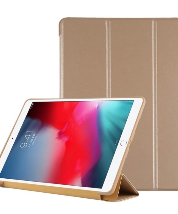 PU Plastic Bottom Case Foldable Deformation Left and Right Flip Leather Case with Three Fold Bracket & Smart Sleep for iPad Air3 2019