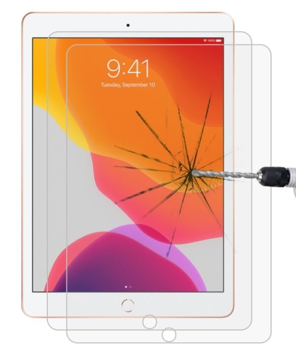 2 PCS For iPad 10.2 2021 / 2020 / 2019 9H Straight Edge Explosion-proof Tempered Glass Film