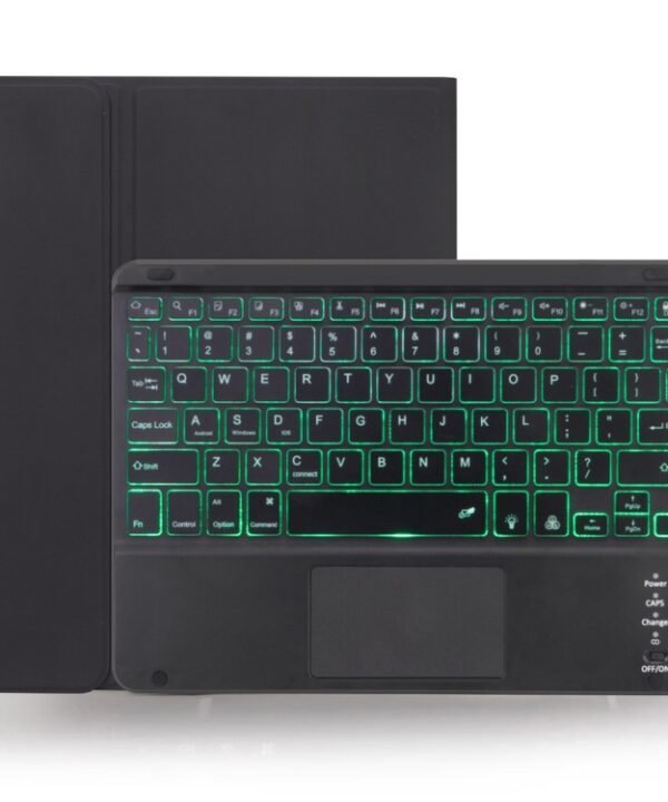 X-11BCS Skin Plain Texture Detachable Bluetooth Keyboard Tablet Case for iPad Pro 11 inch 2020 / 2018, with Touchpad & Pen Slot & Backlight