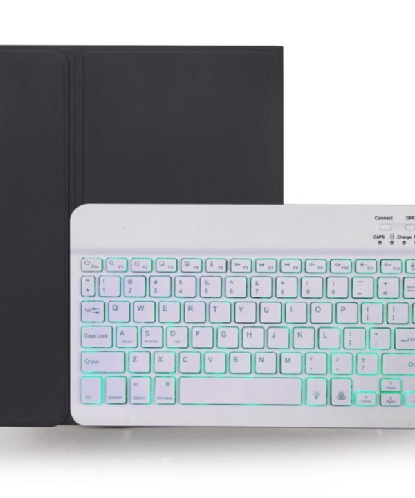 X-11BS Skin Plain Texture Detachable Bluetooth Keyboard Tablet Case for iPad Pro 11 inch 2020 / 2018, with Pen Slot & Backlight, White Keyboard