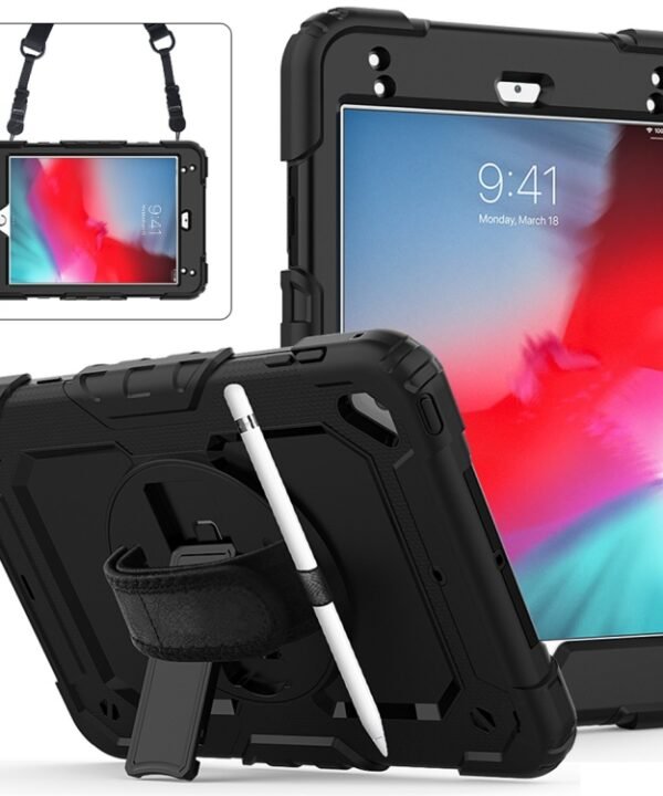 Shockproof Colorful Silica Gel + PC Protective Case for iPad Mini 2019 / Mini 4, with Holder & Shoulder Strap & Hand Strap & Pen Slot, For iPad Mini 2019 / Mini 4