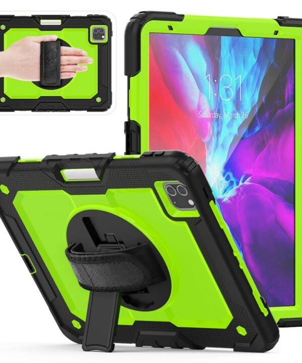 For iPad Pro 11 inch (2018) / Pro 11 inch (2020) Shockproof Black Silica Gel + Colorful PC Protective Tablet Case with Holder & Shoulder Strap & Hand Strap & Pen Slot, iPad Pro 11 inch (2018)