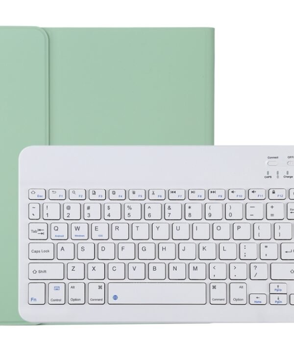 TG11B Detachable Bluetooth White Keyboard + Microfiber Leather Tablet Case for iPad Pro 11 inch (2020), with Pen Slot & Holder, White Keyboard