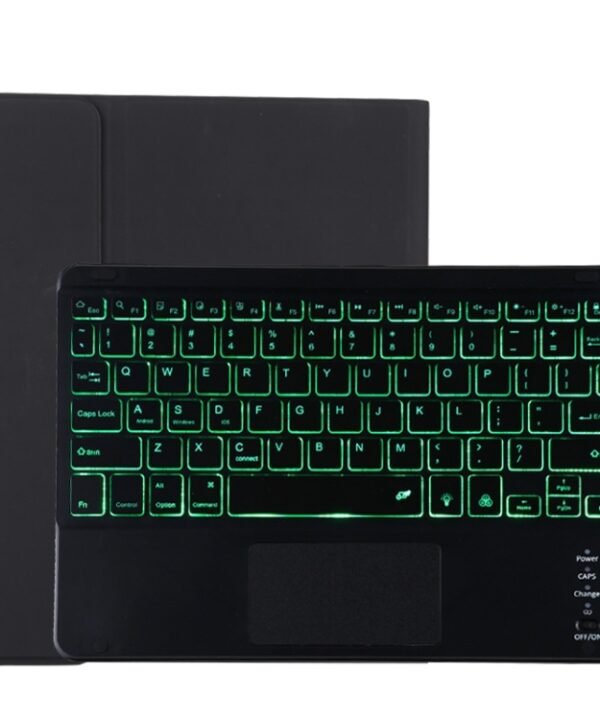 TG11BCS Detachable Bluetooth Black Keyboard Microfiber Leather Tablet Case for iPad Pro 11 inch (2020), with Backlight & Touchpad & Pen Slot & Holder, Black Keyboard