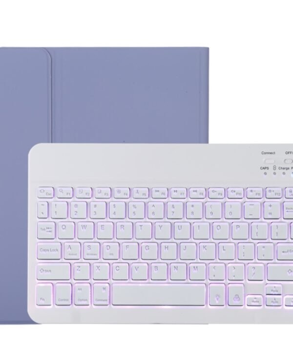 TG11BS Detachable Bluetooth White Keyboard Microfiber Leather Tablet Case for iPad Pro 11 inch (2020), with Backlight & Pen Slot & Holder, White Keyboard