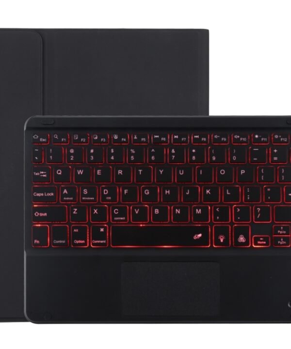 TG-102BCS Detachable Bluetooth Black Keyboard + Microfiber Leather Tablet Case for iPad 10.2 inch / iPad Air (2019), with Touch Pad & Backlight & Pen Slot & Holder, Black Keyboard
