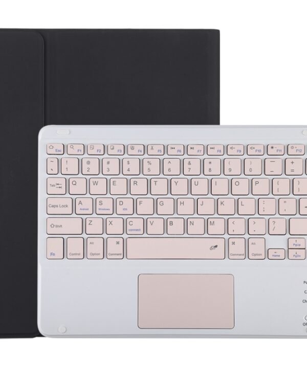 TG-102BC Detachable Bluetooth Pink Keyboard + Microfiber Leather Tablet Case for iPad 10.2 inch / iPad Air (2019), with Touch Pad & Pen Slot & Holder, Pink Keyboard
