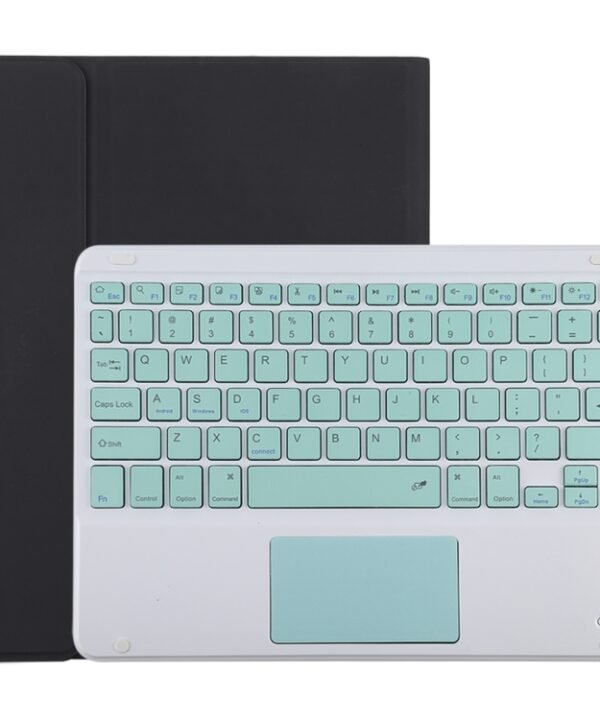 TG-102BC Detachable Bluetooth Green Keyboard + Microfiber Leather Tablet Case for iPad 10.2 inch / iPad Air (2019), with Touch Pad & Pen Slot & Holder, Green Keyboard