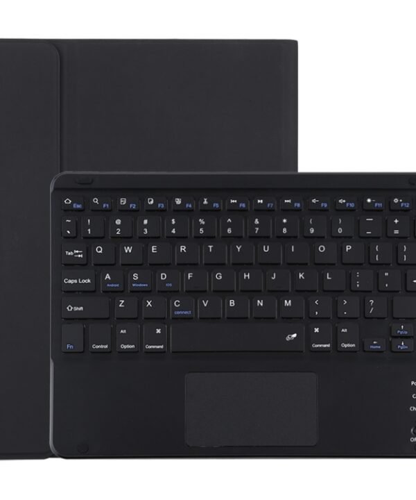 TG109BC Detachable Bluetooth Black Keyboard + Microfiber Leather Tablet Case for iPad Air 2020, with Touch Pad & Pen Slot & Holder, TG109BC