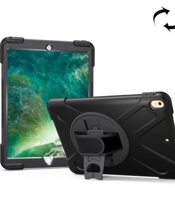 For iPad Pro 10.5 inch 360 Degree Rotation PC + Silicone Protective Case with Holder & Hand-strap, For iPad Pro 10.5 inch