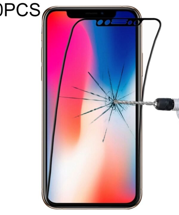 For iPhone 11 Pro Max / XS Max 50pcs 0.1mm 9H Full Screen Flexible Fiber Tempered Glass Film, For iPhone 11 Pro Max / XS Max