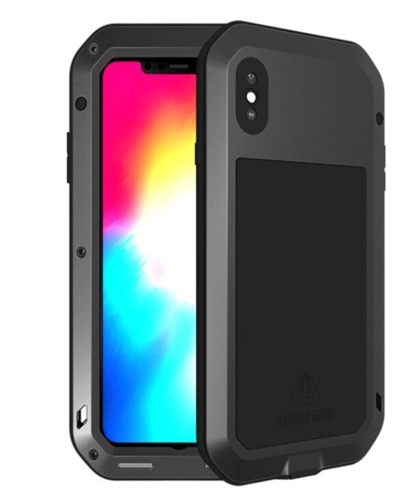 For iPhone XS Max LOVE MEI Powerful Dustproof Shockproof Anti-slip Metal + Silicone Combination Case, For XS Max