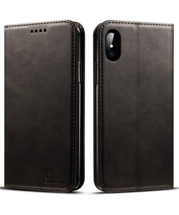 For iPhone X / XS Suteni Calf Texture Horizontal Flip Leather Case with Holder & Card Slots & Wallet, iPhone X / XS