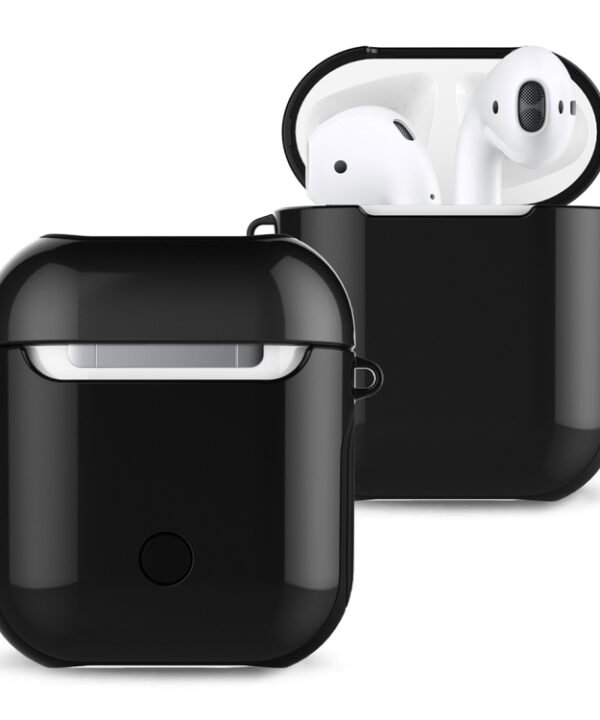 Varnished PC Bluetooth Earphones Case Anti-lost Storage Bag for Apple AirPods 1/2