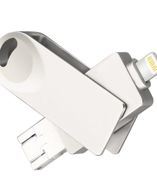 S29 3 in 1 32GB Micro USB + USB + 8 Pin Interface Metal Twister Flash Disk, 32GB