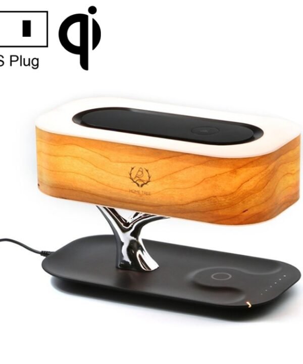 Tree Light Bluetooth Speaker Desk Lamp Phone Wireless Charger, US Plug