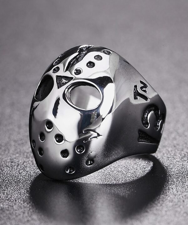 Europe and America Style Punk Gothic Rock Mask Skull Men Titanium Steel Ring, US Size: 11, Diameter: 20.7mm, Perimeter: 65mm