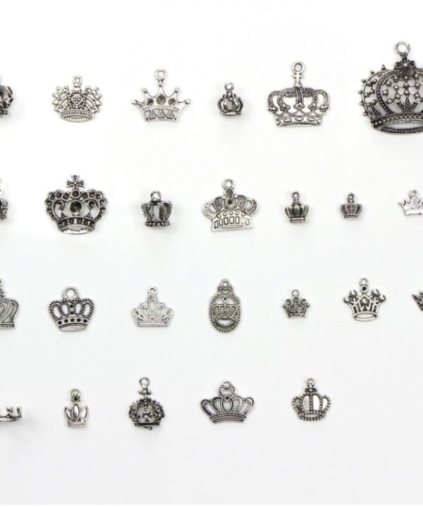 25 in 1 Tibetan Silver Bracelet Accessories Exquisite Crown Pendant Set