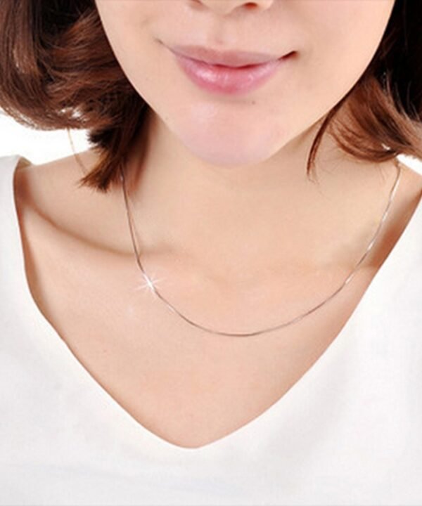 1MM Personality Fashion Silver Plated Snake Bone Chain(Silver length:38 inch), length:38 inch