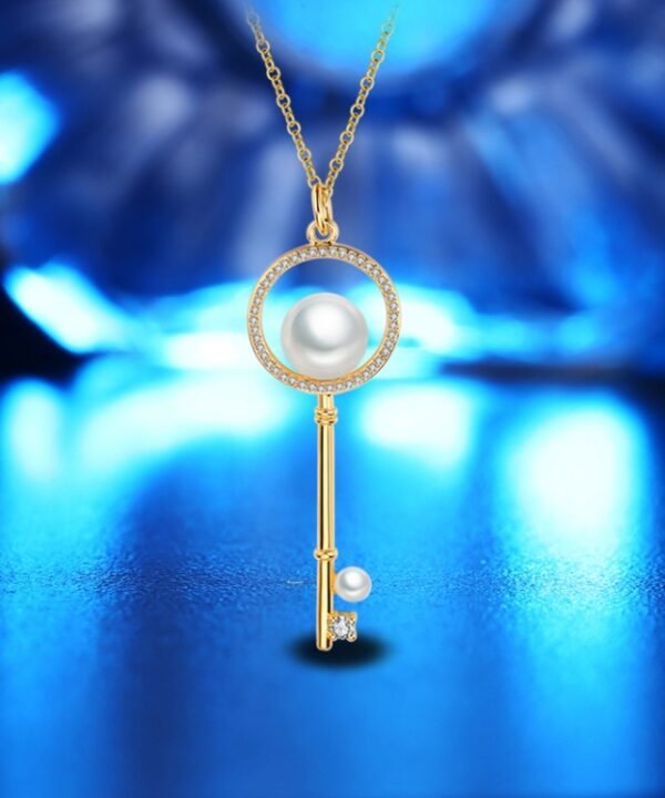 Summer Trend Diamond Shape Bead Key Necklace for Female