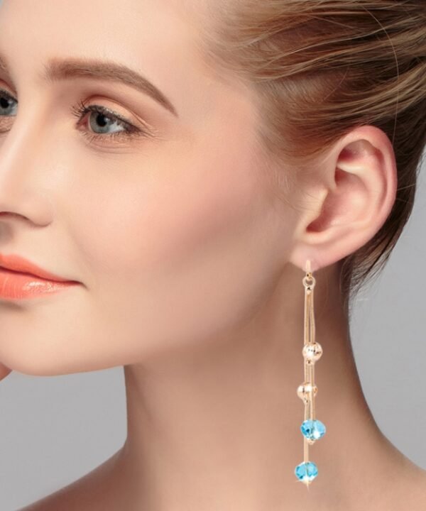 Personality Sweet Fairy Qualities Fashion Long Tassel Crystal Earrings