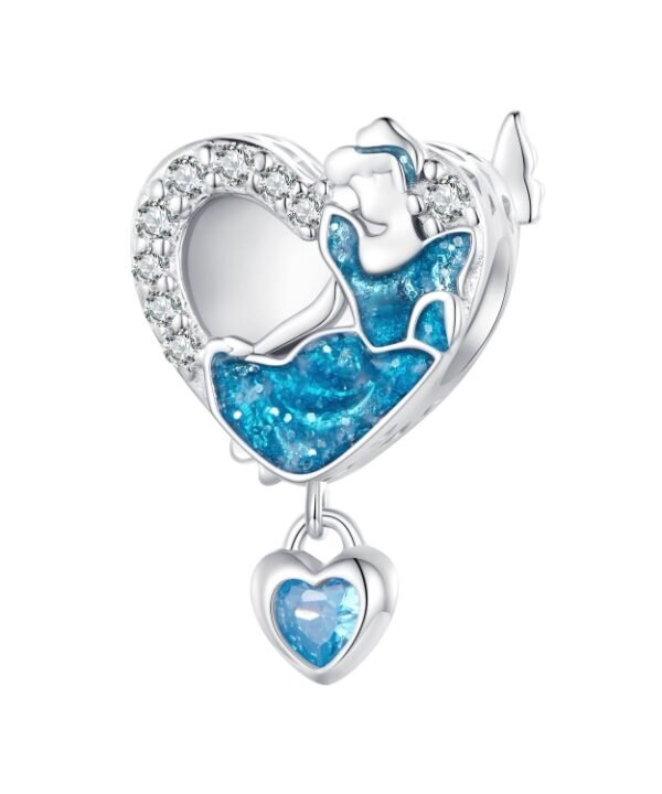 SCC2533 S925 Sterling Silver Necklace Pendant Accessories Prom Girl Heart Shape DIY Beads