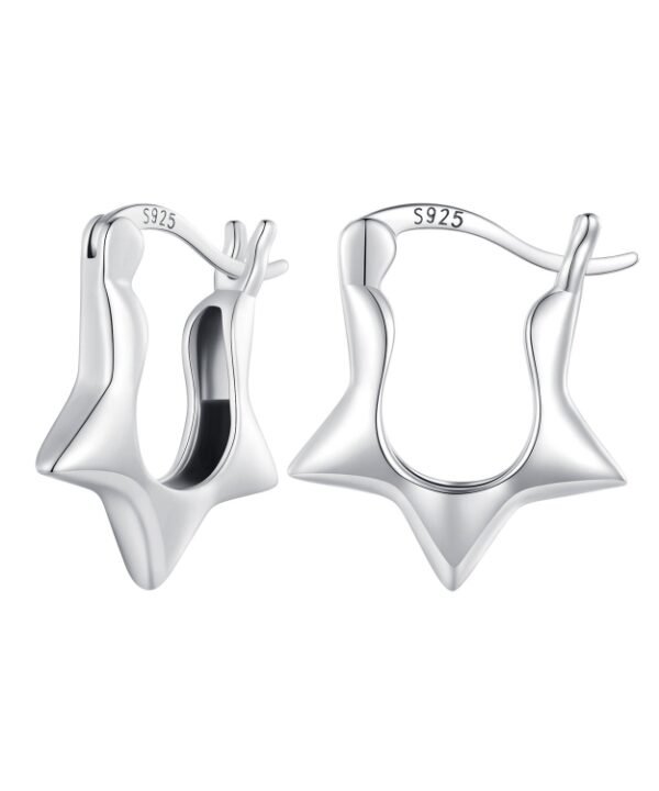 SCE1615 Sterling Silver S925 Simple Versatile Star Earrings