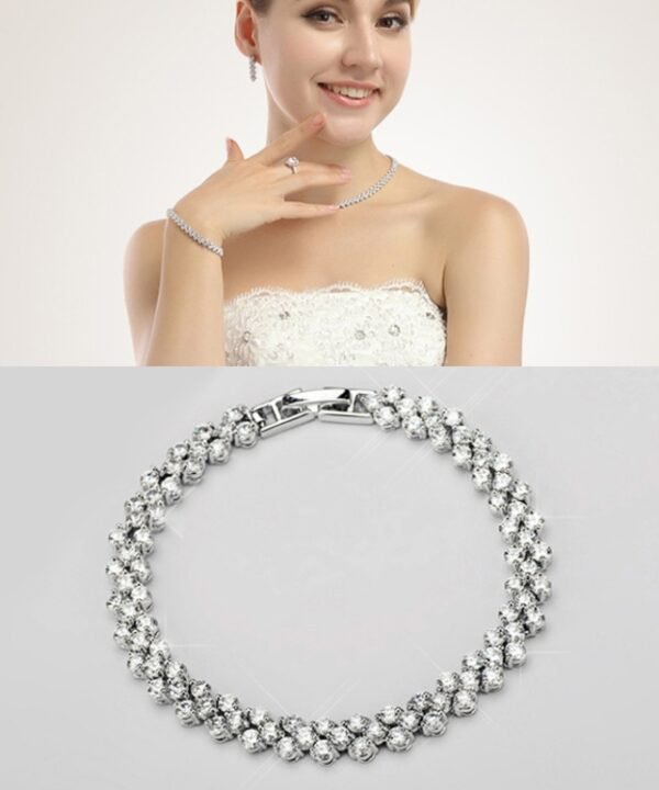 19cm Fashion Zircon Encrusted Roman Bracelets Platinum-plated Bracelet Jewelry