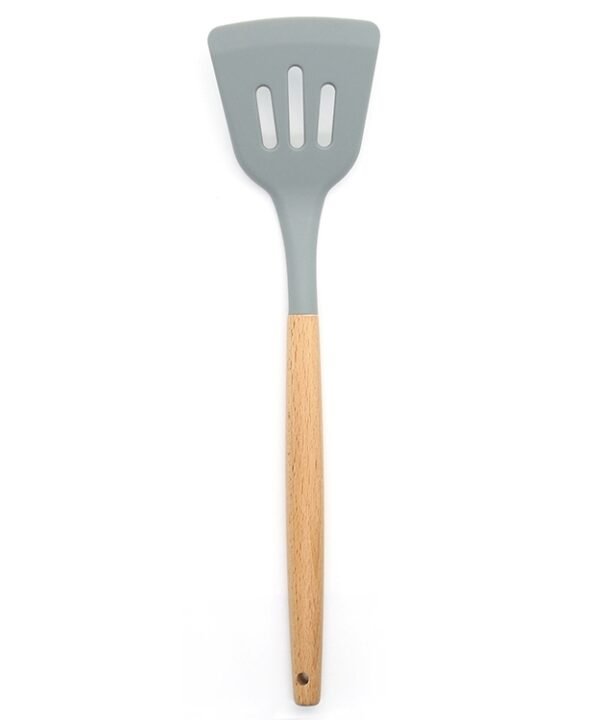 Silicone Wood Handle Leak Shovel Heat-resistant Cooking Shovel Kitchen Tools