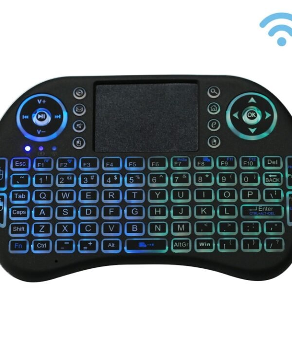 2.4GHz Mini i8 Wireless QWERTY Keyboard with Colorful Backlight & Touchpad & Multimedia Control for PC, Android TV BOX, X-BOX Player, Smartphones, Change Colorful Backlight