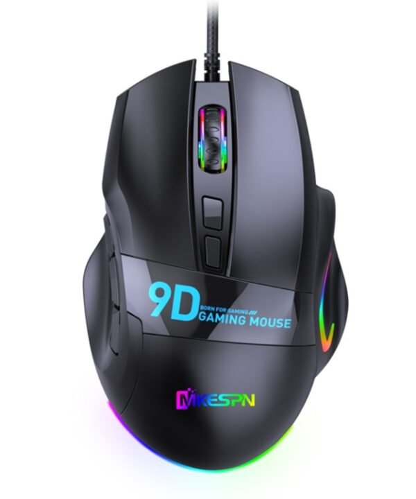 MKESPN X10 9-Buttons RGB Wired Macro Definition Gaming Mouse