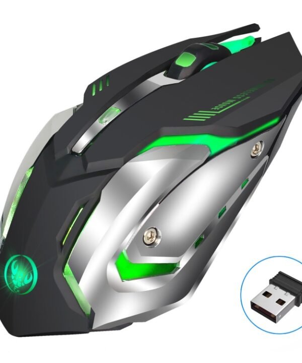 HXSJ M10 2.4GHz 6-keys USB Rechargeable Colorful Lighting Ergonomic 2400DPI Wireless Optical Gaming Mouse for Desktop Computers